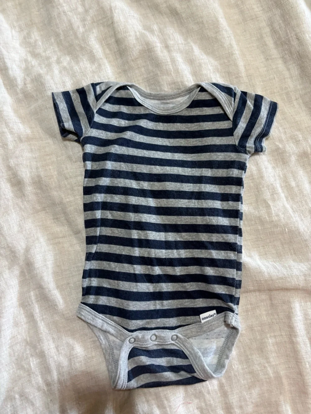 3-6 months Black Baby Bodysuit with Navy & Rust and Navy & Gray Striped Trio